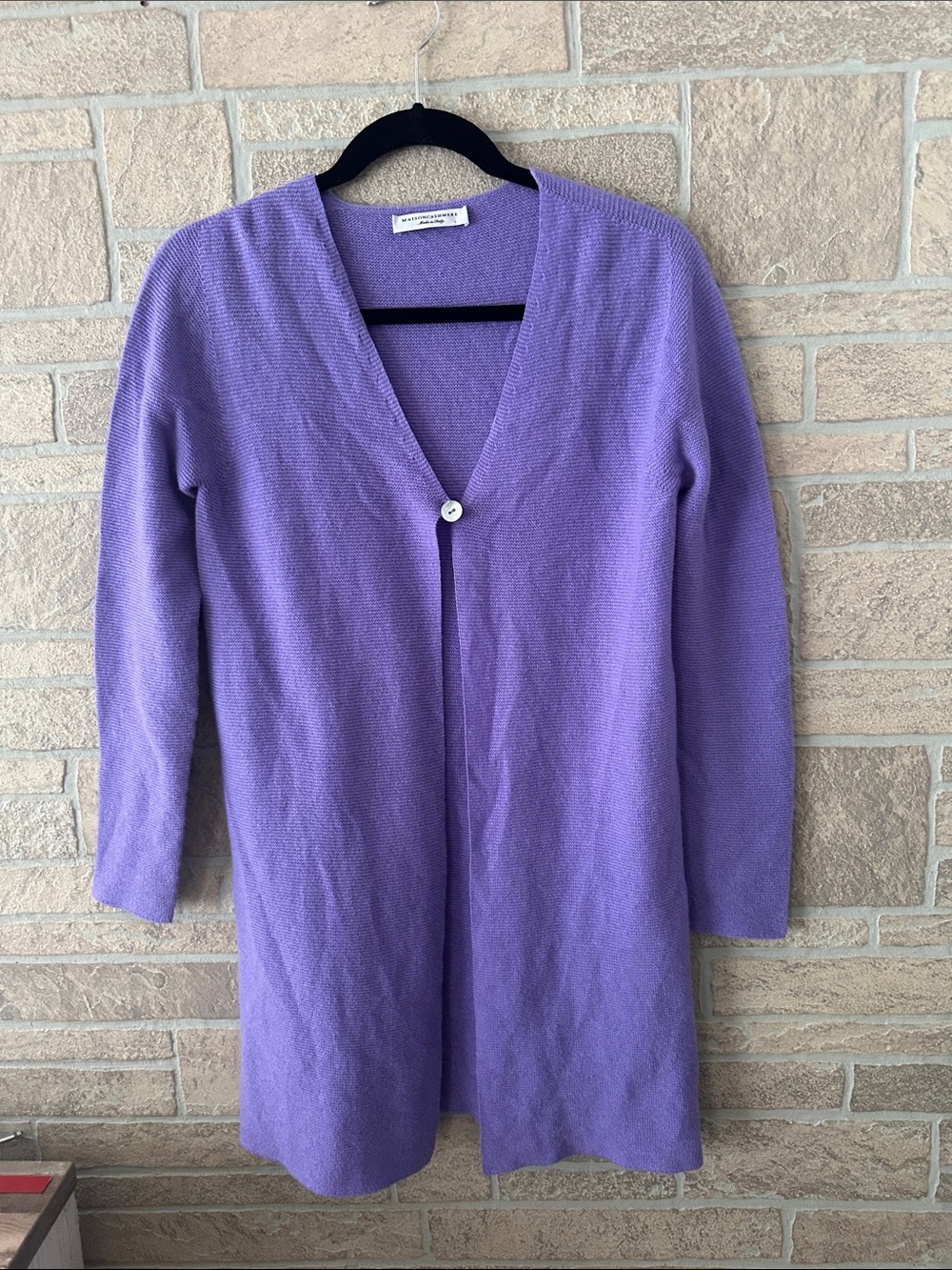 Maison cashmere women’s Purple Lavender Cardigan 100% cashmere S